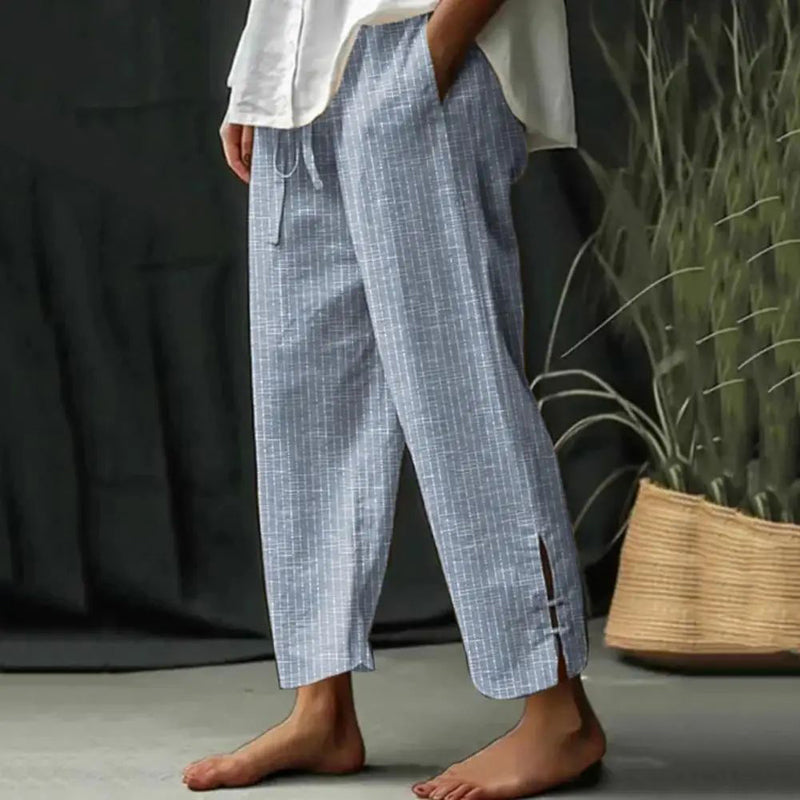 Pantaloni Casual Confortevoli in Cotone e Lino
