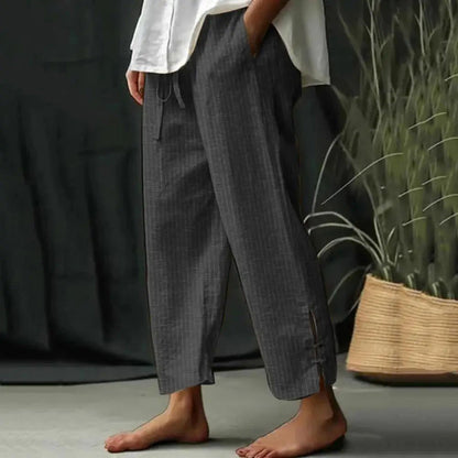 Pantaloni Casual Confortevoli in Cotone e Lino