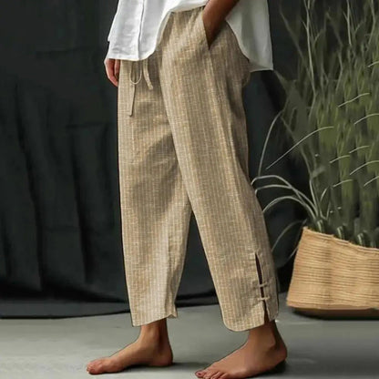 Pantaloni Casual Confortevoli in Cotone e Lino
