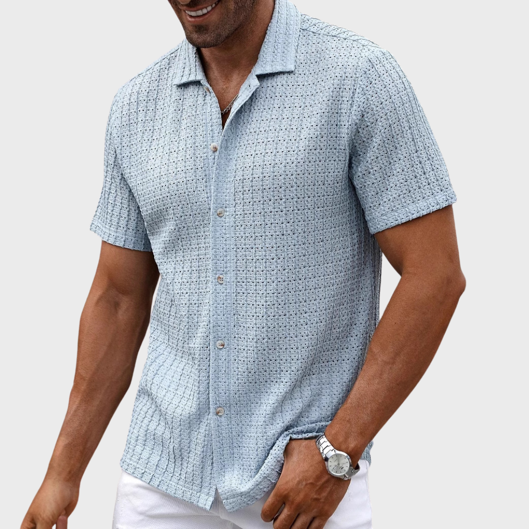 Camicia a Maglia Testurizzata con Stile Elegante