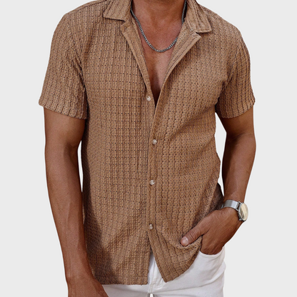 Camicia a Maglia Testurizzata con Stile Elegante