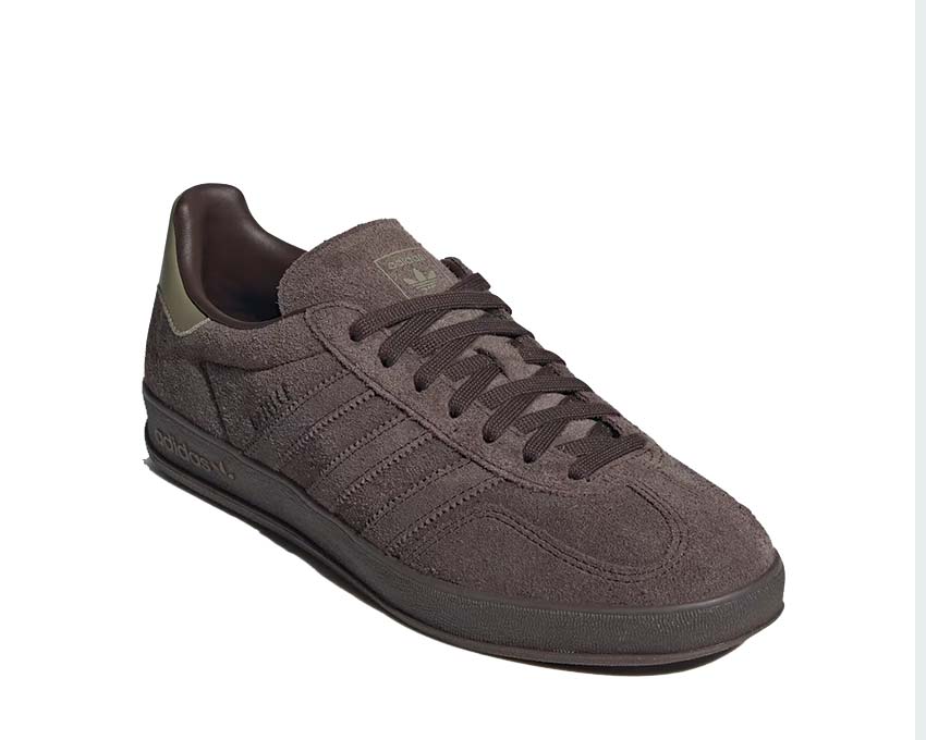 Calzature sportive da interno in pelle scamosciata color marrone scuro