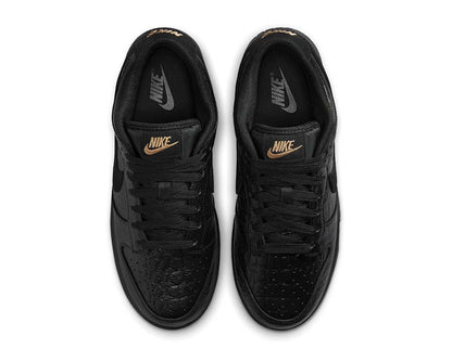 Scarpa bassa in pelle nera con motivo coccodrillo per la stagione primaverile ed estiva