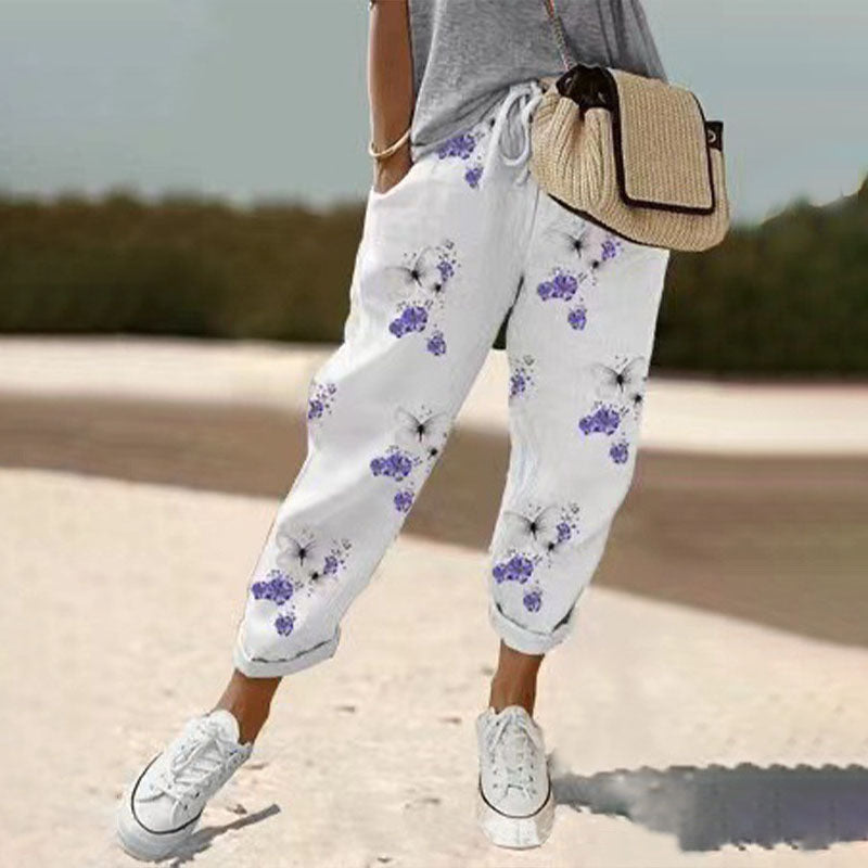 Pantaloni Casual Traspiranti in Cotone e Lino