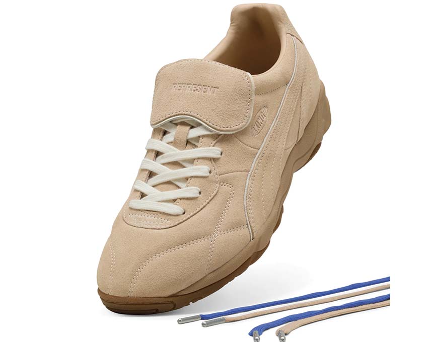 Scarpa da Calcio per Interni in Pelle Color Beige