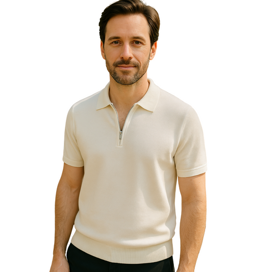 Maglia Polo con Zip Stile Parigino