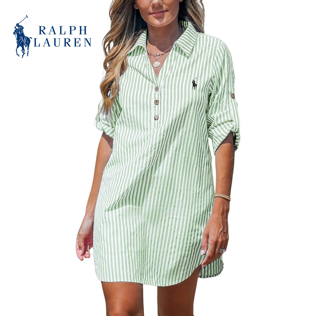 Vestito Camicia a Righe da Donna